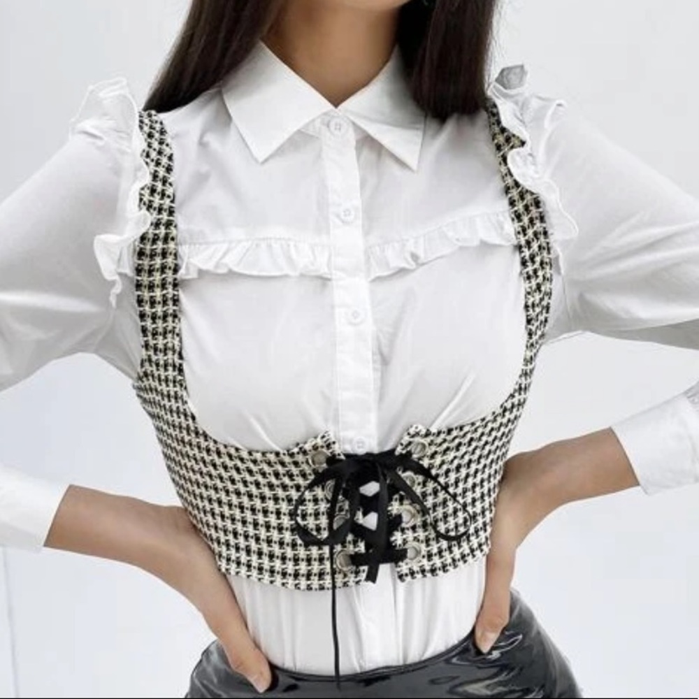 Shein tweed underbust corset